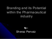 Branding in Pharmaceuticals